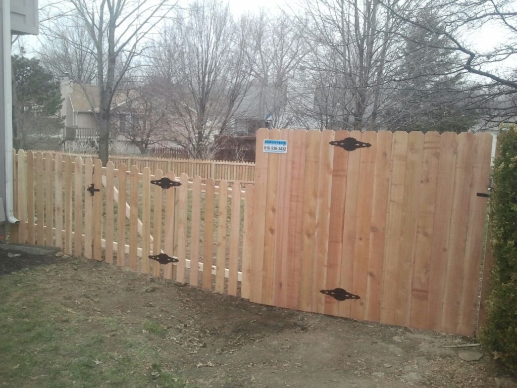 This is a photo of 2 fences we did next door to each other.