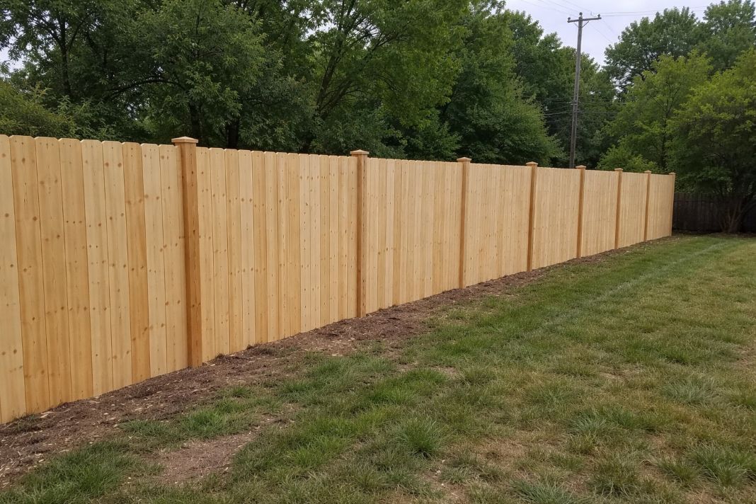 An ai photo of new privacy fencing installed at a residential property in Kansas City MO